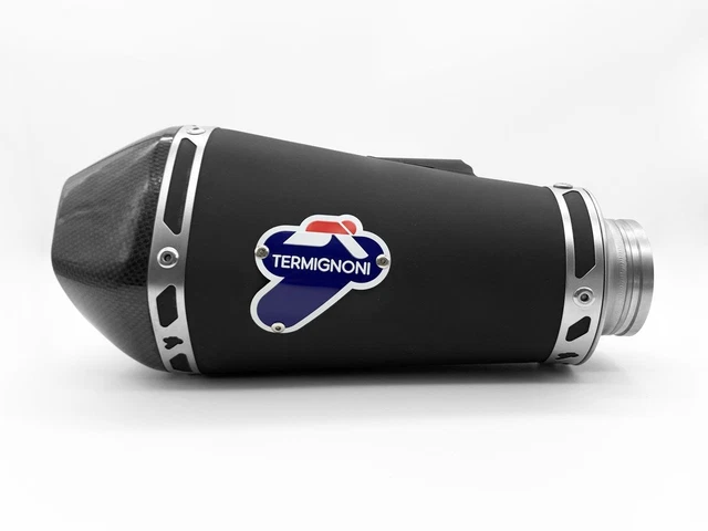 Terminale Slip On Termignoni Rlv-D54Cn Conico Inox Nero Fondello Carbonio