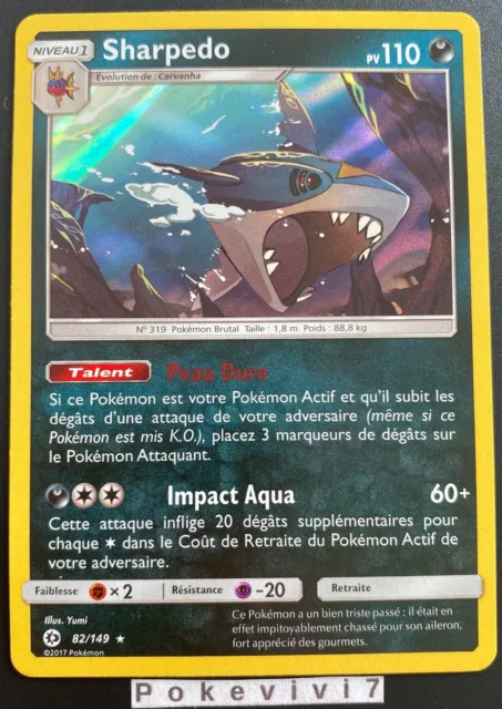 Carte Pokemon SHARPEDO 82/149 Holo Soleil et Lune 1 SL1 FR NEUF