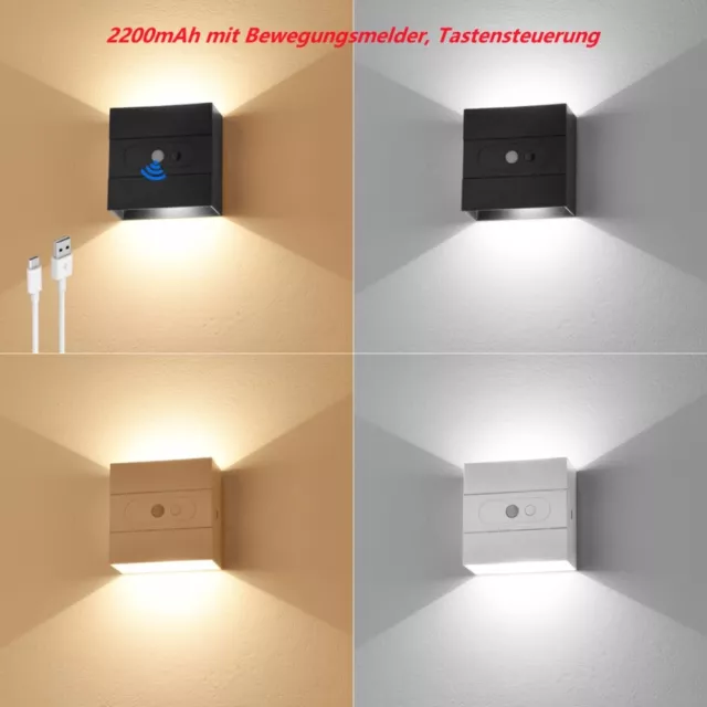 Akku LED Wandleuchte Wandlampe Flur Strahler Up Down Innen mit Bewegungsmelder