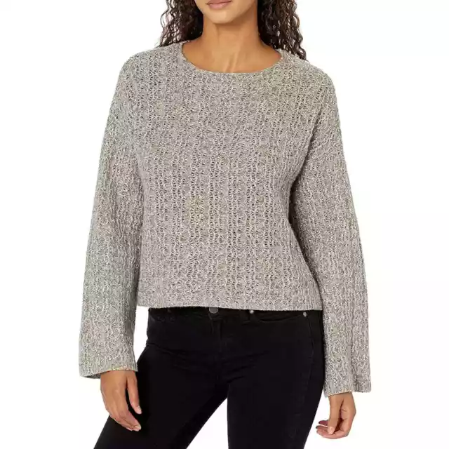 Ramy Brook Dominique Taupe Wool Cashmere Metallic Knit Long Sleeve Sweater XS