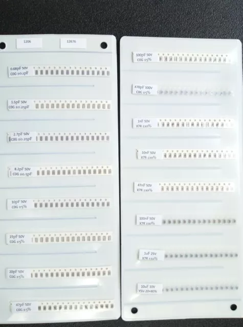 [320pcs]Set of Ceramic SMD capacitors 1206 16 values 20pcs each   0,68pF-10uF