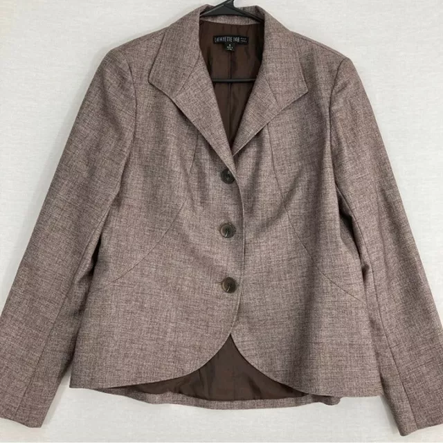 LAFAYETTE 148 NEW York Light Brown Wool Blend Blazer Jacket size 8 $48. ...