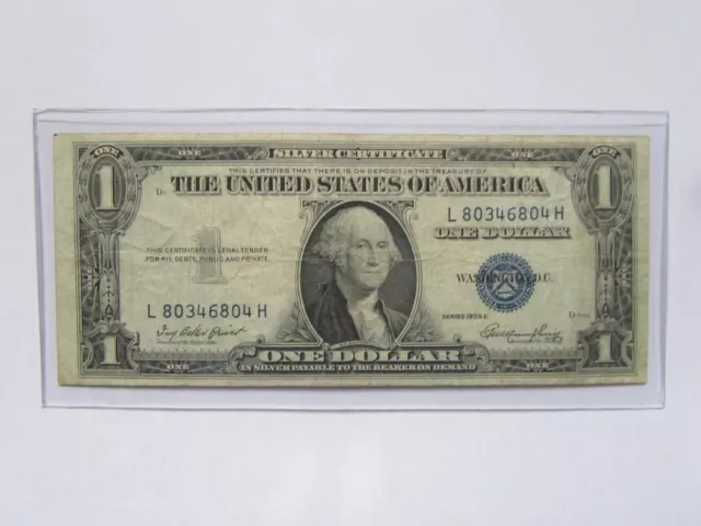 1935-E $1 Dollar Blue Seal Silver Certificate 