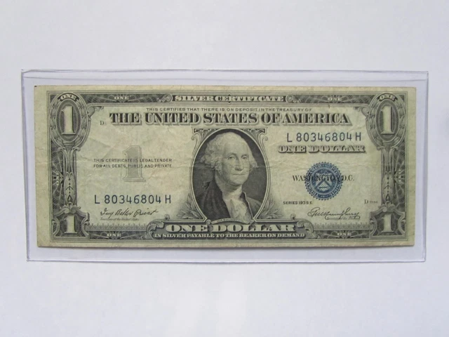 1935-E $1 Dollar Blue Seal Silver Certificate 