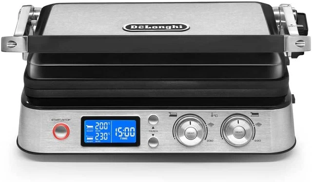 Tischgrill Kontaktgrill mit Spülmaschinenfest, 2000 Watt, De’Longhi CGH 1012.d