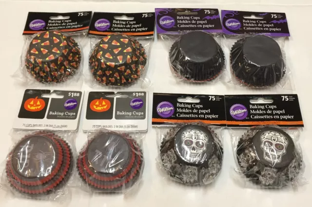 Wilton Halloween themed baking cups - 150 standard 2" cupcake papers liners NIP