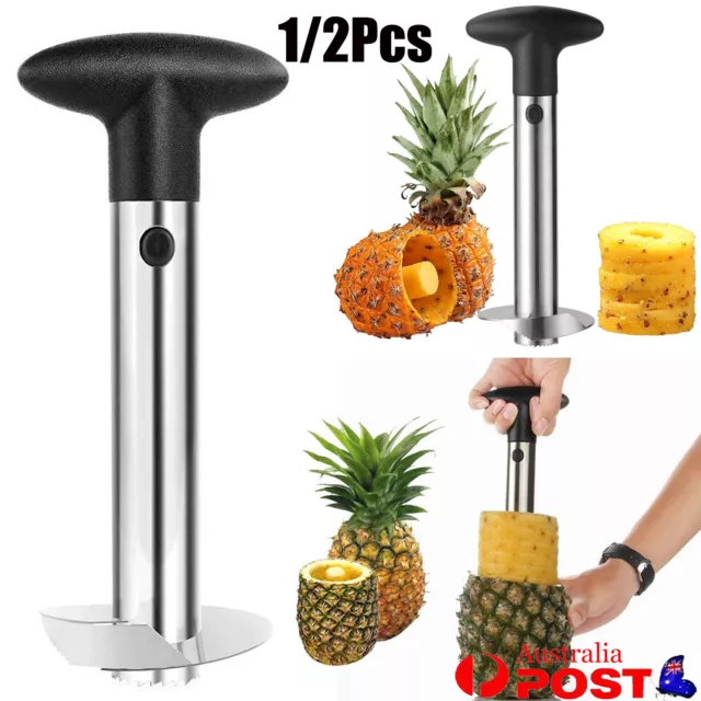 Stainless Steel Easy Kitchen Tool Fruit Pineapple Corer Slicer Cutter Peeler NEW