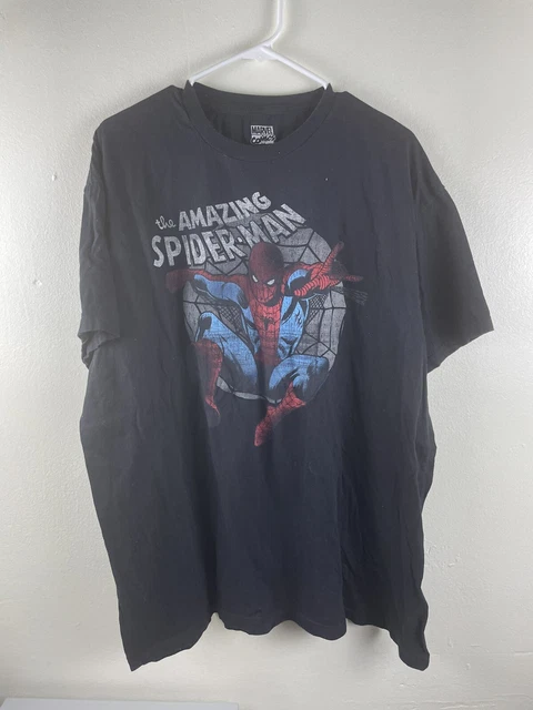 Marvel Mens Amazing Spiderman Graphic T Shirt Size XL Black