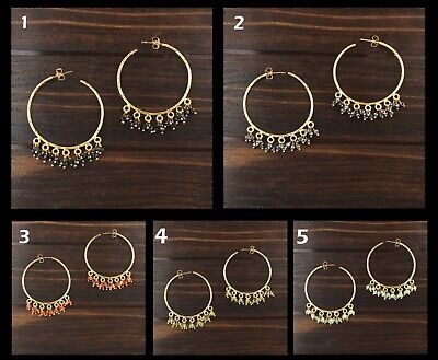 ARO Real Facetado Corte Negro Spinel Cornalina 24k Chapado en Oro Aro Redondo Bali 