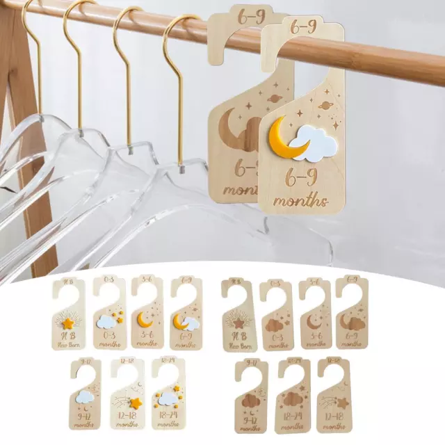 7 Piece Baby Closet Dividers Organizers Wooden Durable Infant Wardrobe Dividers