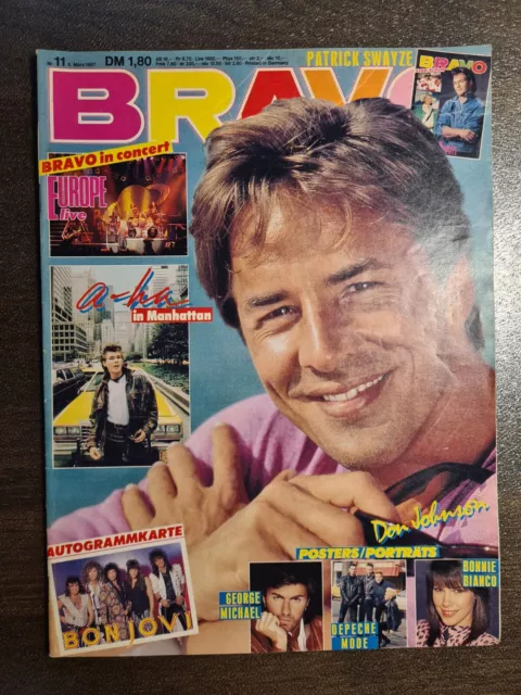 BRAVO 11/1987 Heft - Patrick Swayze, A-Ha, George Michael, Depeche Mode - Top!
