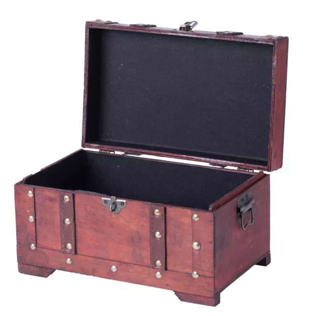 New Vintiquewise Antique Style Wooden Small Decorative Trunk, QI003001