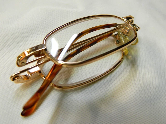 Lunettes De Lecture Vintage Pliantes N°31 - Monture Dorée - Occasion France