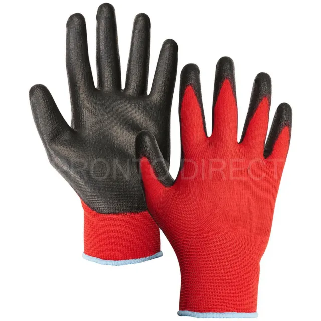 24 Pairs Premium Coated Nylon Work Gloves Safety Builders Gardening Grip