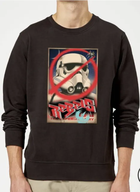 Mens Official Star Wars Stormtrooper Rebels Sweater Sweatshirt Black