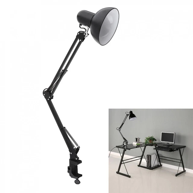 VINTAGE DESK LAMP Swing Arm with Clamp Mount Clipon Table Lamp For