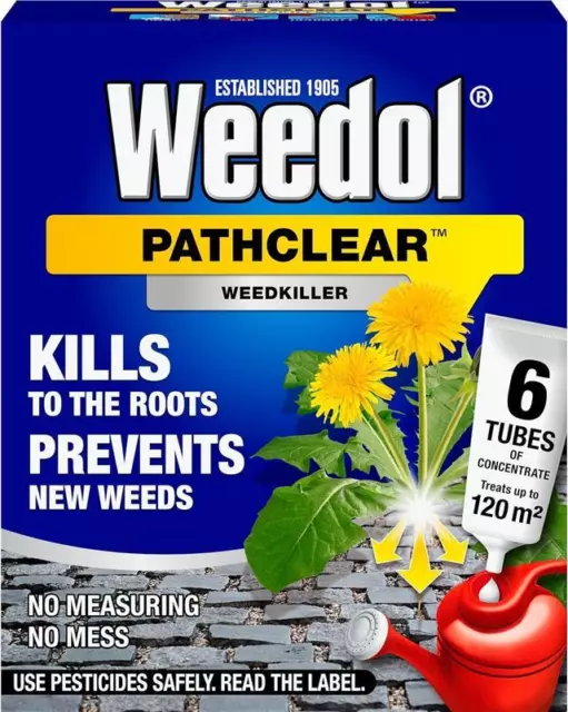 Weedol Pathclear Weedkiller Concentrate 6 Liquid Tubes 120m2