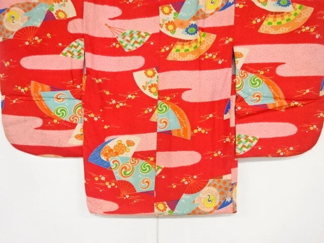 80215# Japanese Kimono / Antique Haori For Girls / Egasumi Pattern