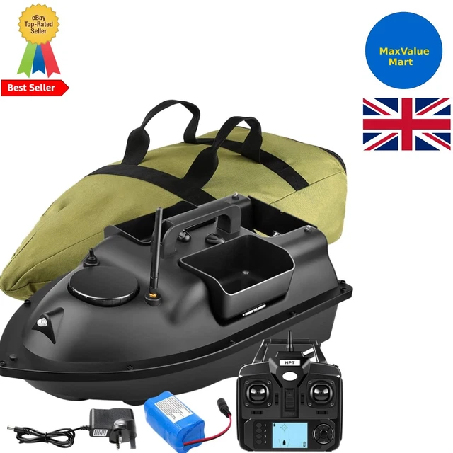 Bateau Appât GPS 500m Avec 3 Trémies Catapulte – Sondeur Sonar Pour Pêche Carpe – Sac De Transport Inclus