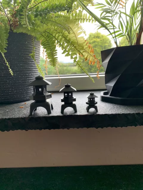 Mini Japanese Zen Pagoda For Indoor Plants. Three Decreasing Sizes