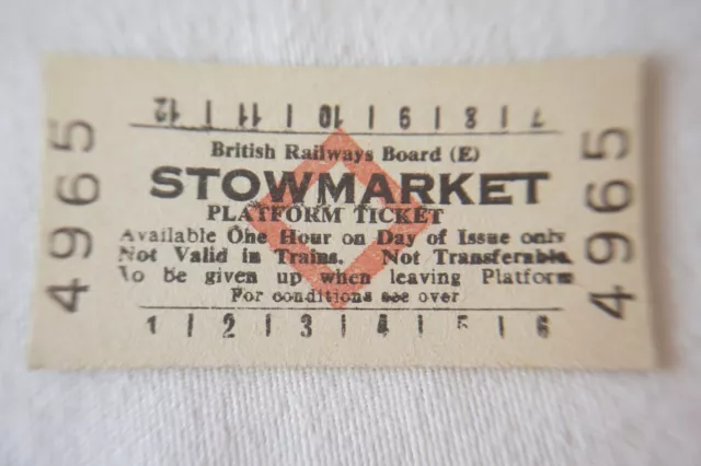 Stowmarket British Rail Platform Railway Train Ticket