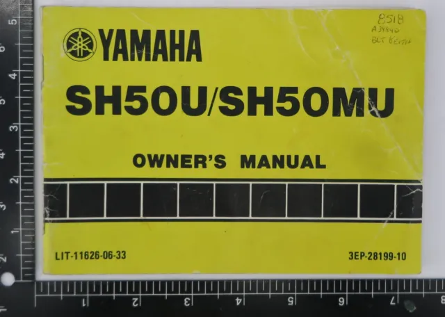 1988 Yamaha Razz SH50 50cc Moped Scooter Owners Operator Manual OEM Used