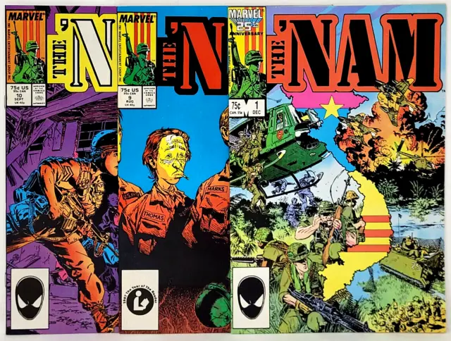 The 'NAM #1 9 10 9.0VF/NM 1986-1987 Marvel Copper Age Comics Vietnam War Stories