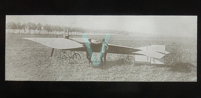 Antique Glass Magic Lantern Slide -Early Flying Machine