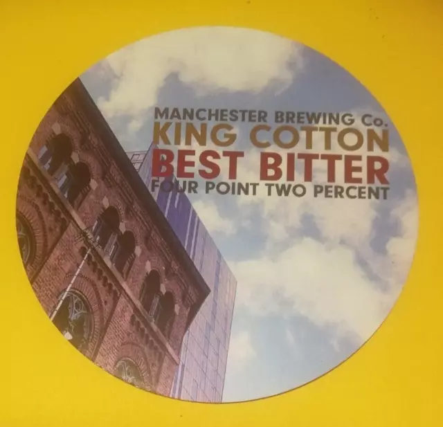 Beer pump clip badge front MANCHESTER brewery KING COTTON real ale CLOSED