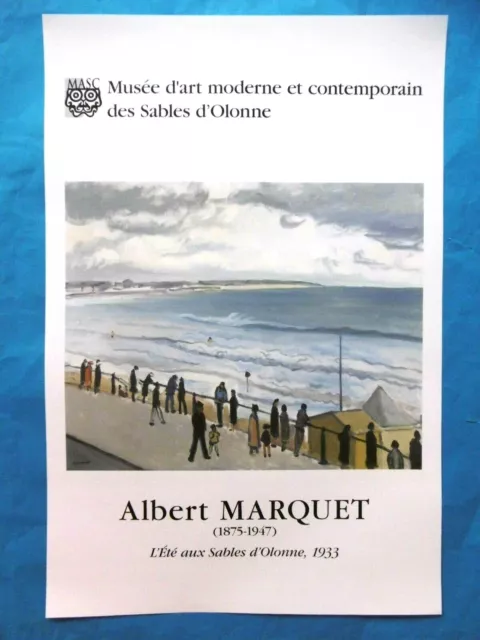 MARQUET Albert Affiche LES SABLES D'OLONNE Marine Plage Tempête Bordeaux