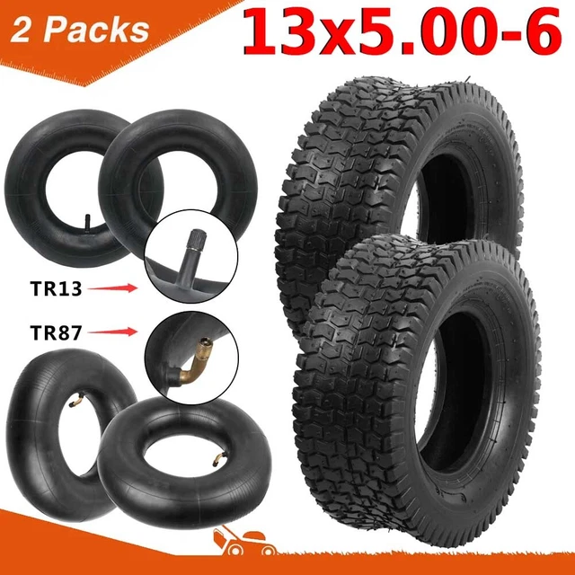Produktbild von 13 Zoll Schlauch 2x Luftschlauch Für Aufsitzmäher – Größe 13x5.00-6 – Passend Für Rasentraktoren Mit TR13 Ventil Traktor Reifen Schlauch