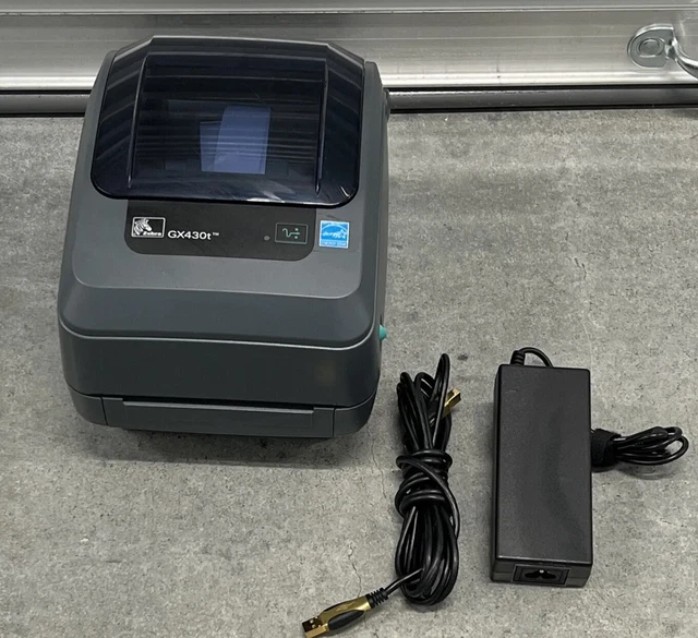 ZEBRA GX420T THERMAL Barcode Label Printer, Power Supply, USB