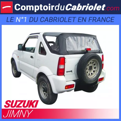 Capote noire 4x4 Suzuki Jimny 1re  série en vinyle grain cuir en 3 parties