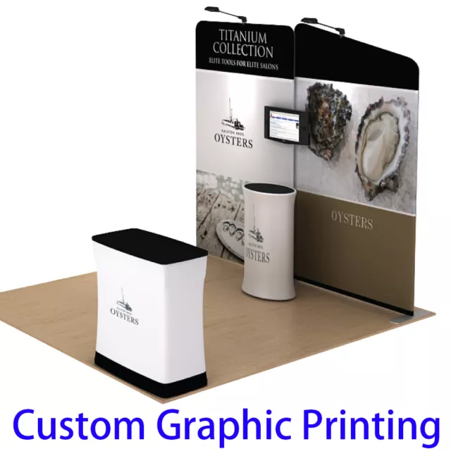 10ft Custom Tension Fabric Trade Show Display Booth Pop Up Stand Backdrop Wall
