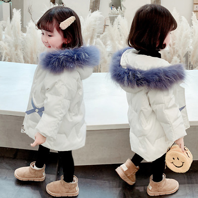 Bambini Baby Girls Piumino Infan Ragazze Giacca carina Inverno Caldo cappotto lungo con cappuccio