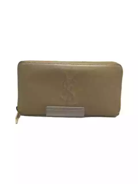 Ysl line leather wallet Saint Laurent Beige in Leather - 39922725