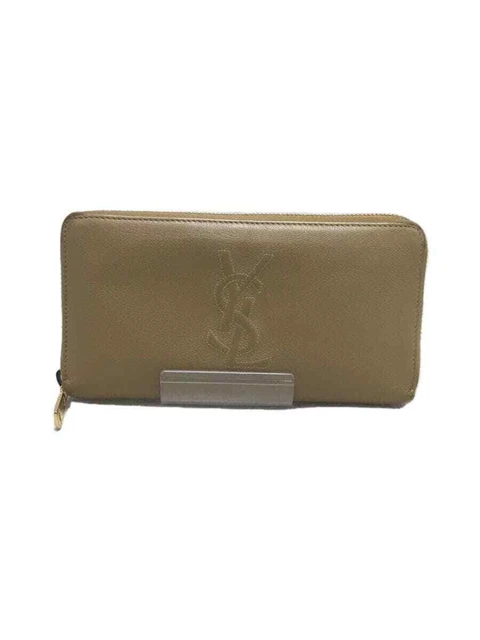 Ysl line leather wallet Saint Laurent Beige in Leather - 39922725