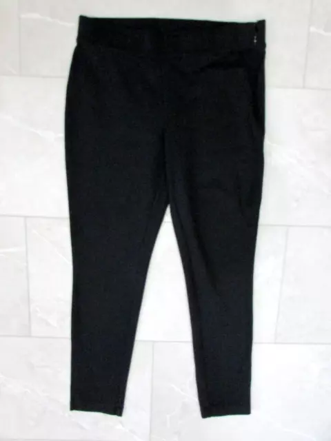 Womens Eddie Bauer 8 Pants Black Ponte Skinny Leg Side Zip Stretch Leggings