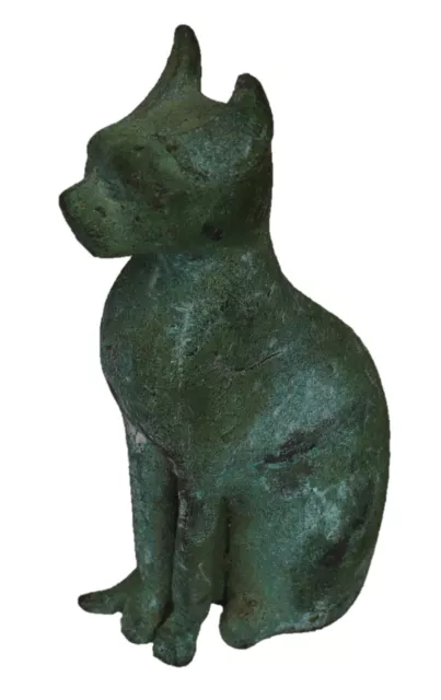 Cat Shape Figurine Victorian Old Handcrafted Brass Décor Sculpture Figure Statue