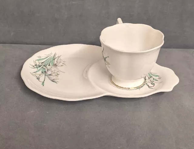 Royal Albert Flowers Of The Month January Snowdrop -  Cup Saucer Sandwich Plate. 3