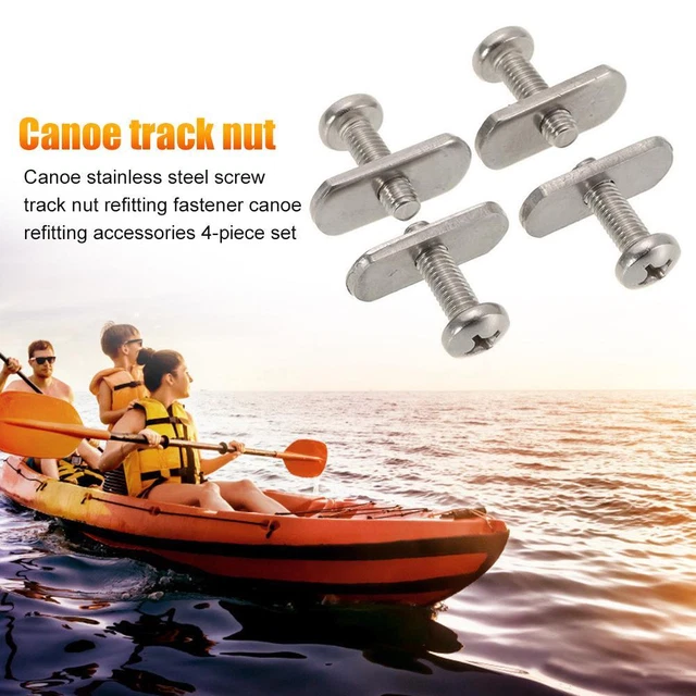 FR 4pcs Stainless Steel Kayak Screws Rail Track Nuts Boat Accessories Rails Bolt