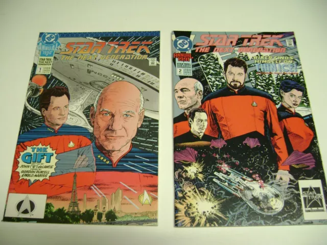 1990-91 DC STAR TREK NEXT GENERATION ANNUALS #1,2, comic book lot of 2 issues