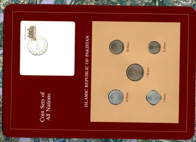 Coin Sets of All Nations Pakistan 1 Rupee 50,25,10,5 Paisa 1987 UNC