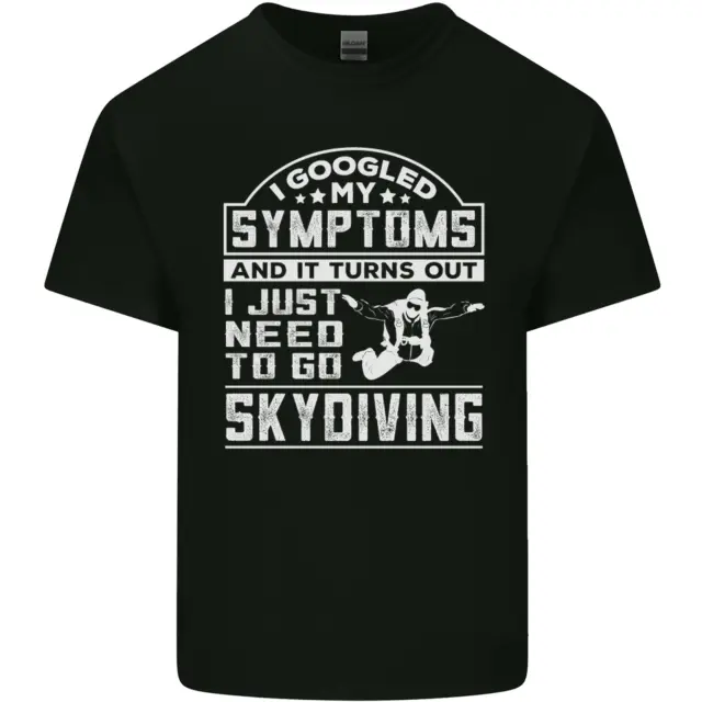 T-shirt top da uomo in cotone Symptoms I Just Need to Go Skydiving divertente