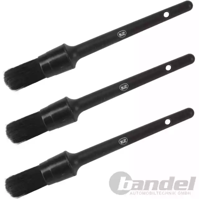 3x K2 DETAILING BRUSH REINIGUNGSPINSEL 31mm KFZ PKW FELGEN INNENRAUM REINIGUNG