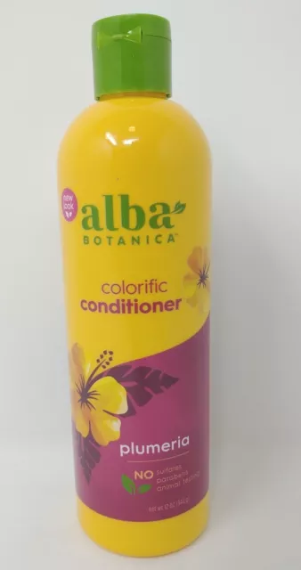 Alba Botanica Colorific Conditioner Plumeria, 12 Oz, For Color Treated Hair NEW