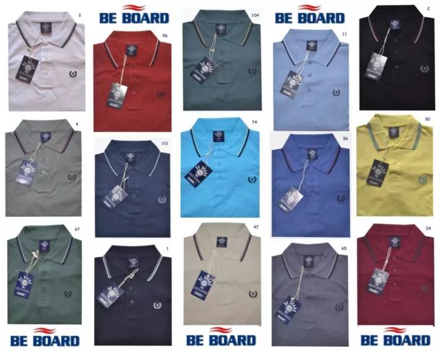 POLO UOMO M L XL XXL 3XL MAGLIA cotone piquet manica corta 15 colori Be Board