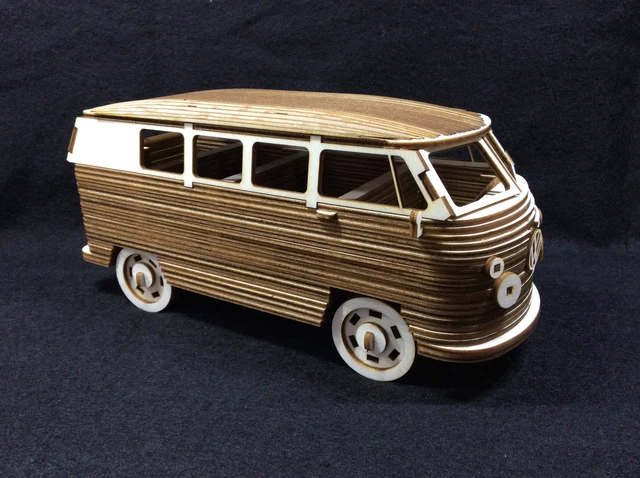 Laser Cut Wooden VW Camper 3D Model/Puzzle Kit