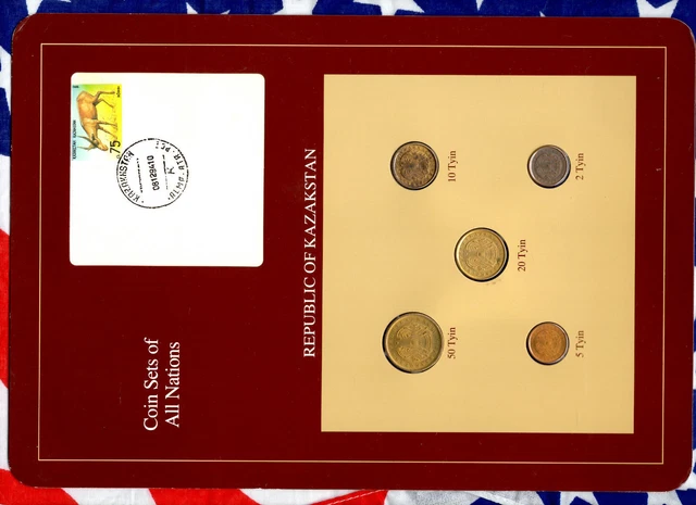 Coin Sets of All Nations Kazakhstan 50, 20, 10, 5, 2 Tyin 1993 UNC