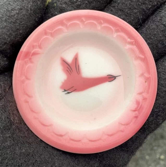 1940s Milwaukee Railroad Syracuse China Econo-Rim Butter Pat Chip Traveler Goose